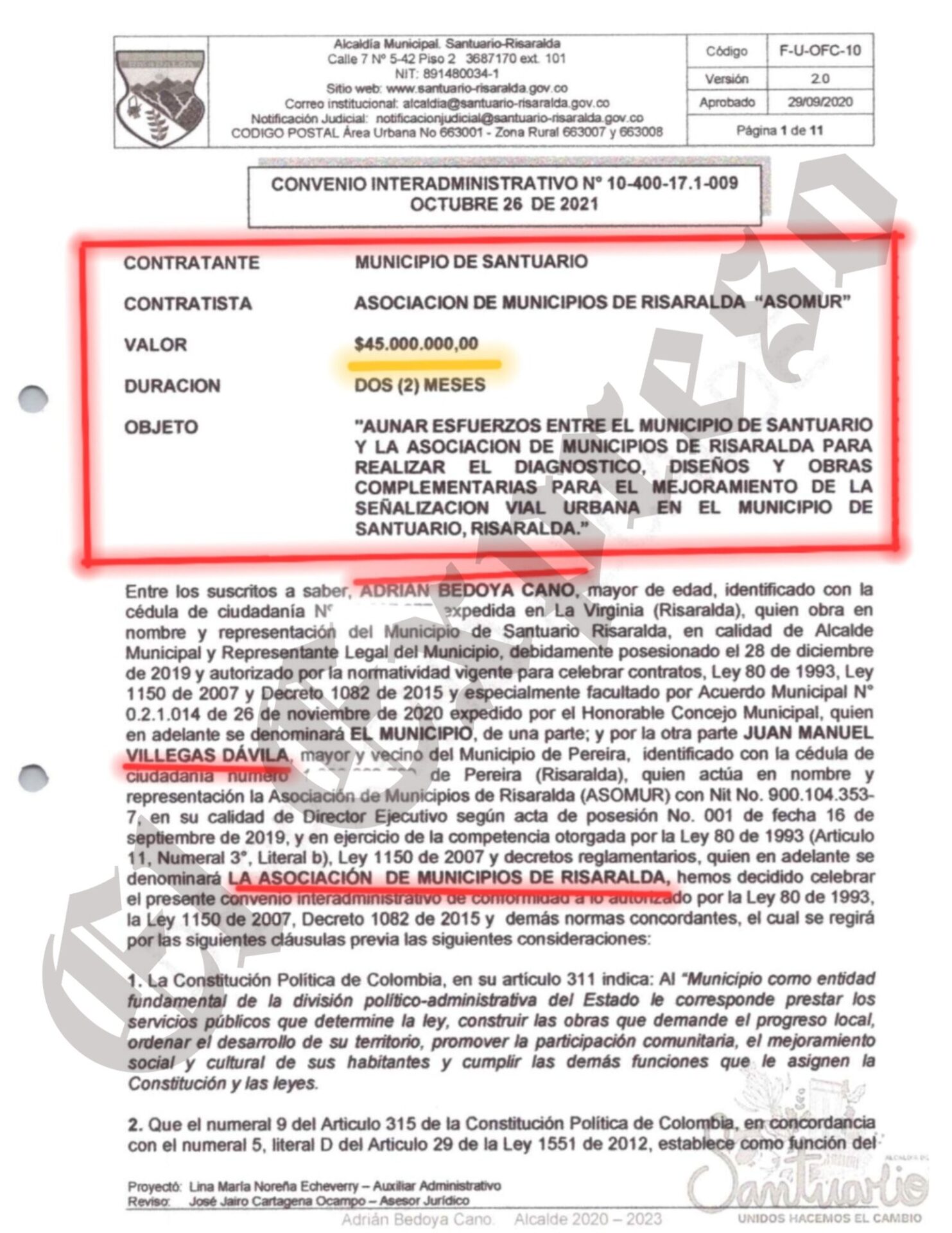 mas de 5 000 millones contratados con asomur donde el congresista anibal hoyos y 8 exalcaldes estan en la junta directiva mas de 5 000 millones contratados con asomur donde el congresista anibal hoyos 10