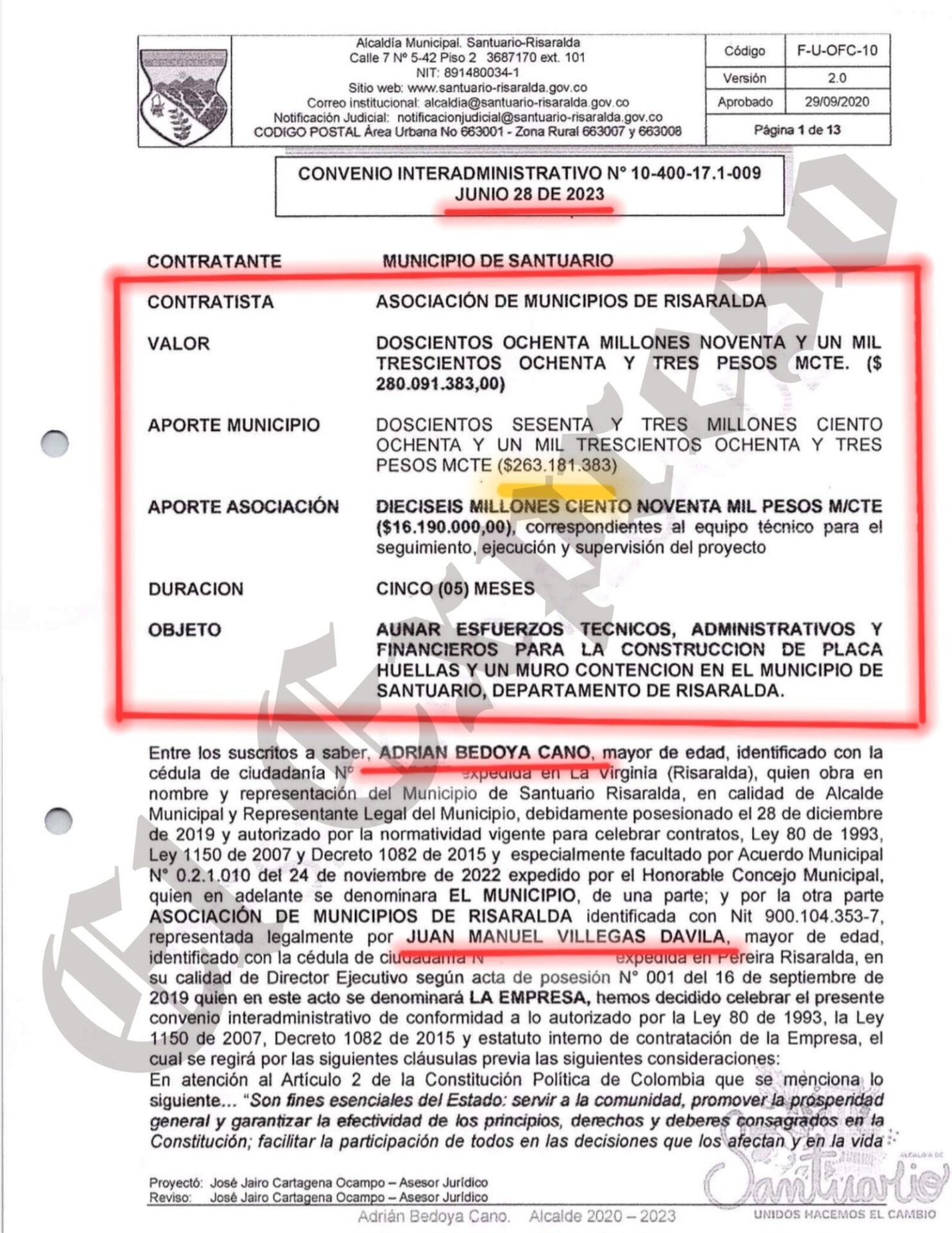 mas de 5 000 millones contratados con asomur donde el congresista anibal hoyos y 8 exalcaldes estan en la junta directiva mas de 5 000 millones contratados con asomur donde el congresista anibal hoyos 12