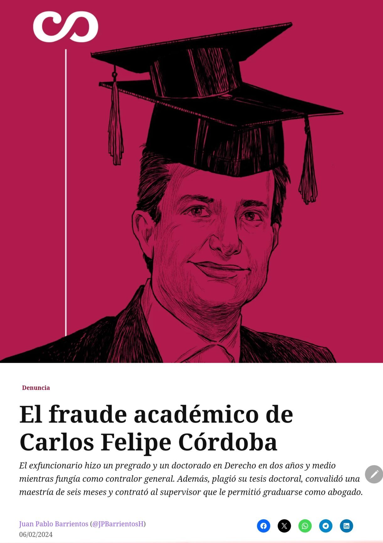 felipe cordoba perdio tutela con juan pablo barrientos por el fraude academico del excontralor screenshot 20241114 135756 chrome e1731776893815