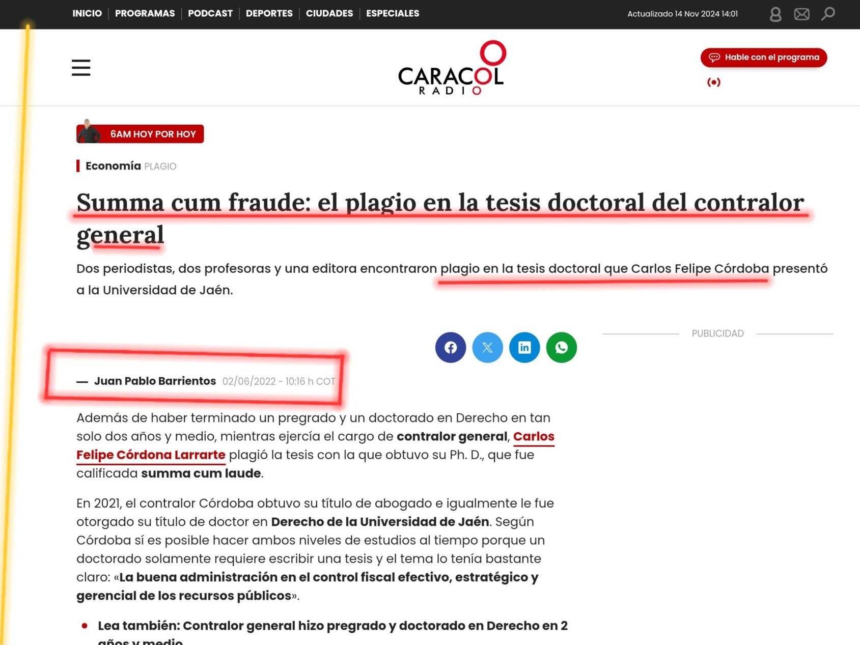 felipe cordoba perdio tutela con juan pablo barrientos por el fraude academico del excontralor screenshot 20241114 140113 chrome edited felipe cordoba perdio tutela con juan pablo barrientos por el fr