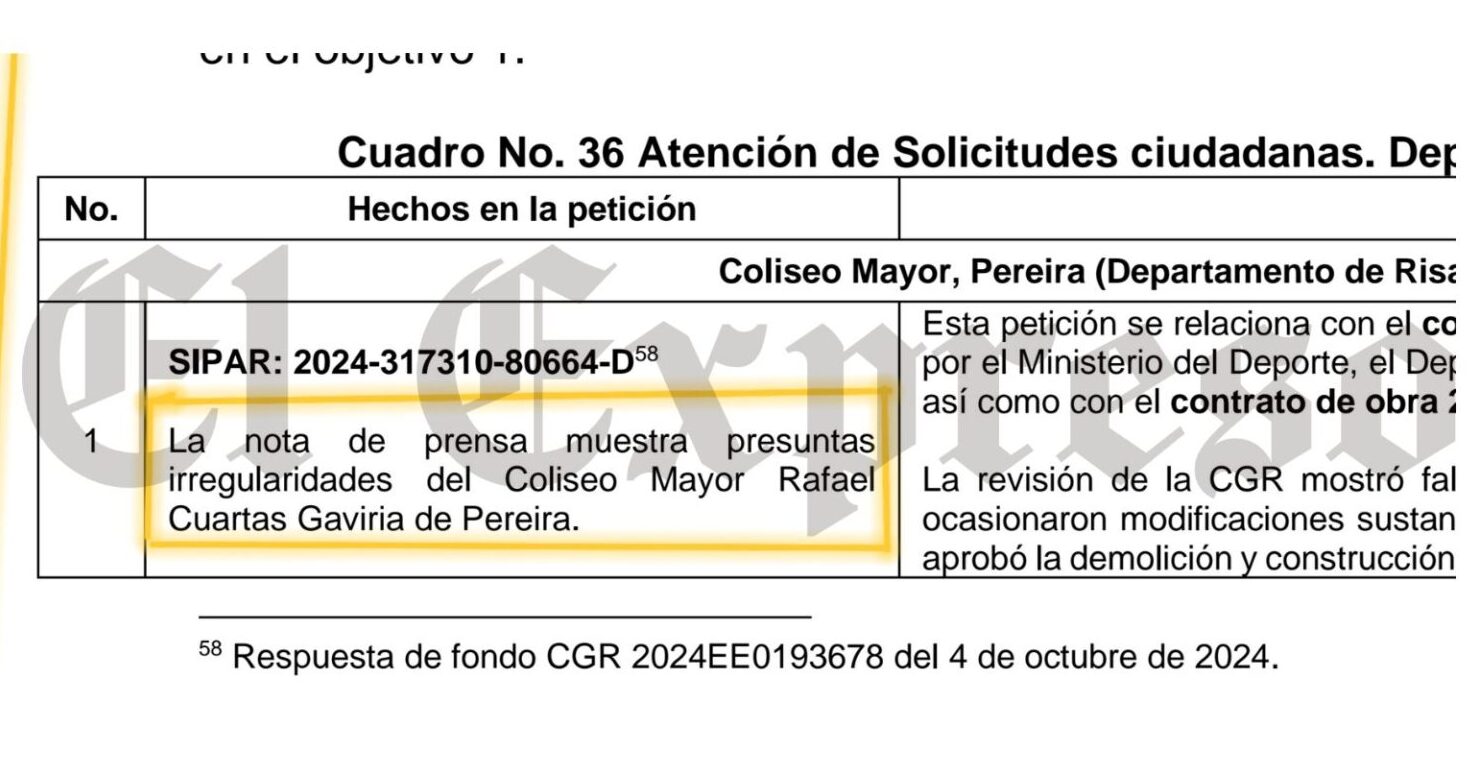 contraloria general de la republica nos da la razon en nuestras denuncias por miles de millones de pesos enredados en los escenarios para los juegos contraloria general de la republica nos da la razon 5 e1738188685925