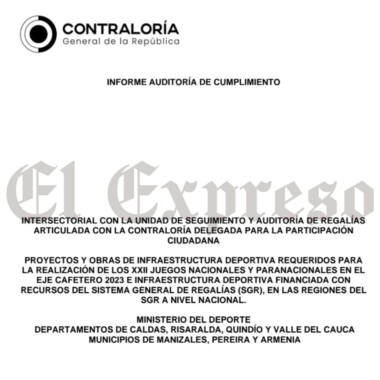 contraloria general de la republica nos da la razon en nuestras denuncias por miles de millones de pesos enredados en los escenarios para los juegos contraloria general de la republica nos da la razon 7