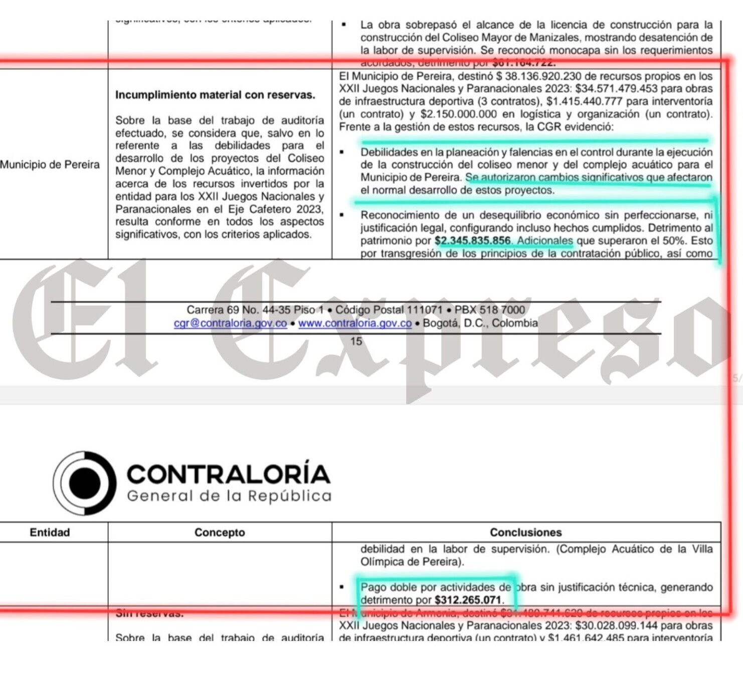 contraloria general de la republica nos da la razon en nuestras denuncias por miles de millones de pesos enredados en los escenarios para los juegos contraloria general de la republica nos da la razon 9 e1738189850821