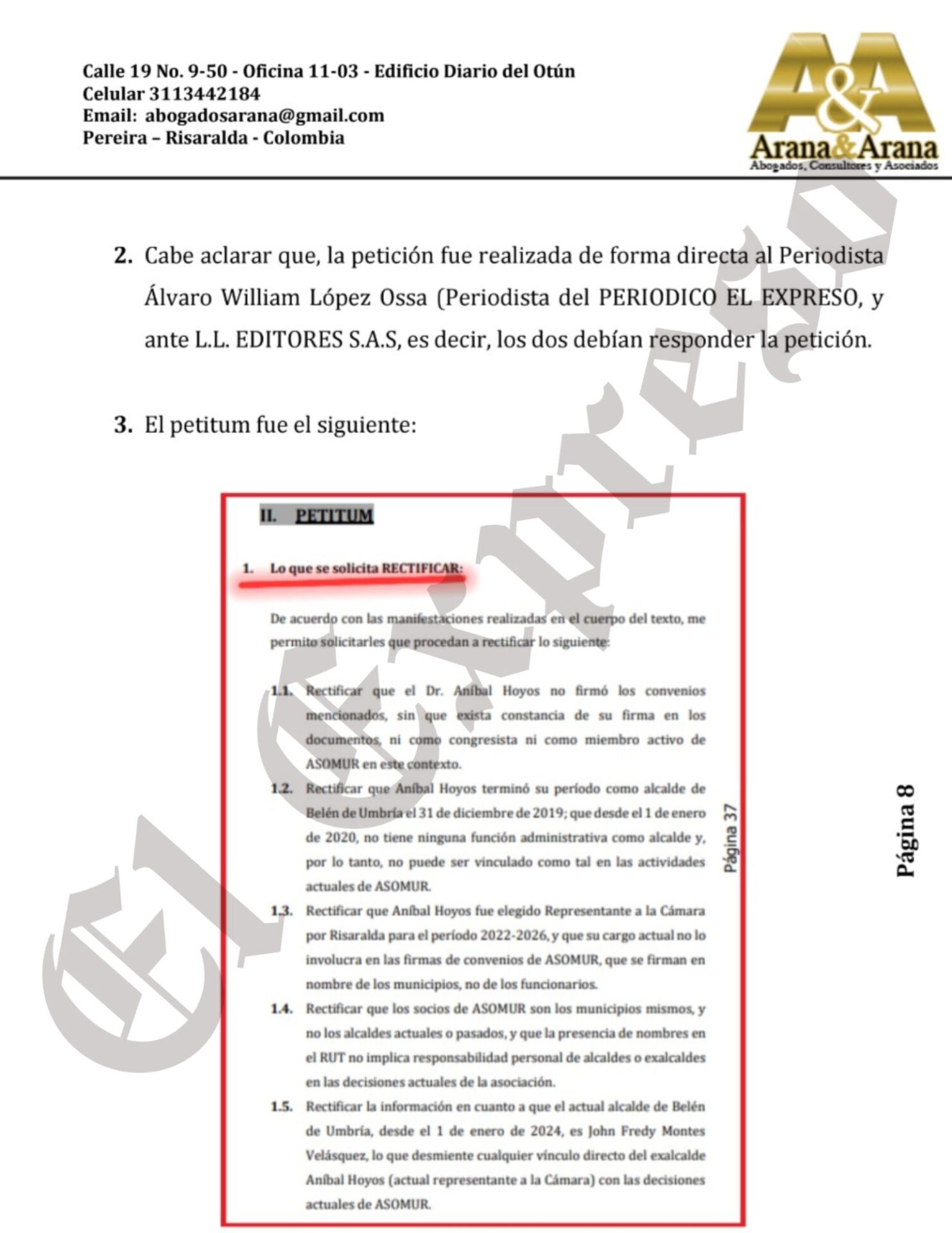 la justicia me dio la razon representante anibal hoyos y abogado arana no pudieron callarme la justicia me dio la razon representante anibal hoyos y abogado arana no pudieron callarme marca de agua 36